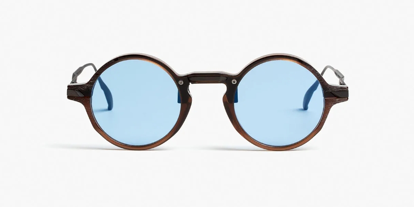 MOVITRA AM 01G crystal brown-flash light blue lenses
